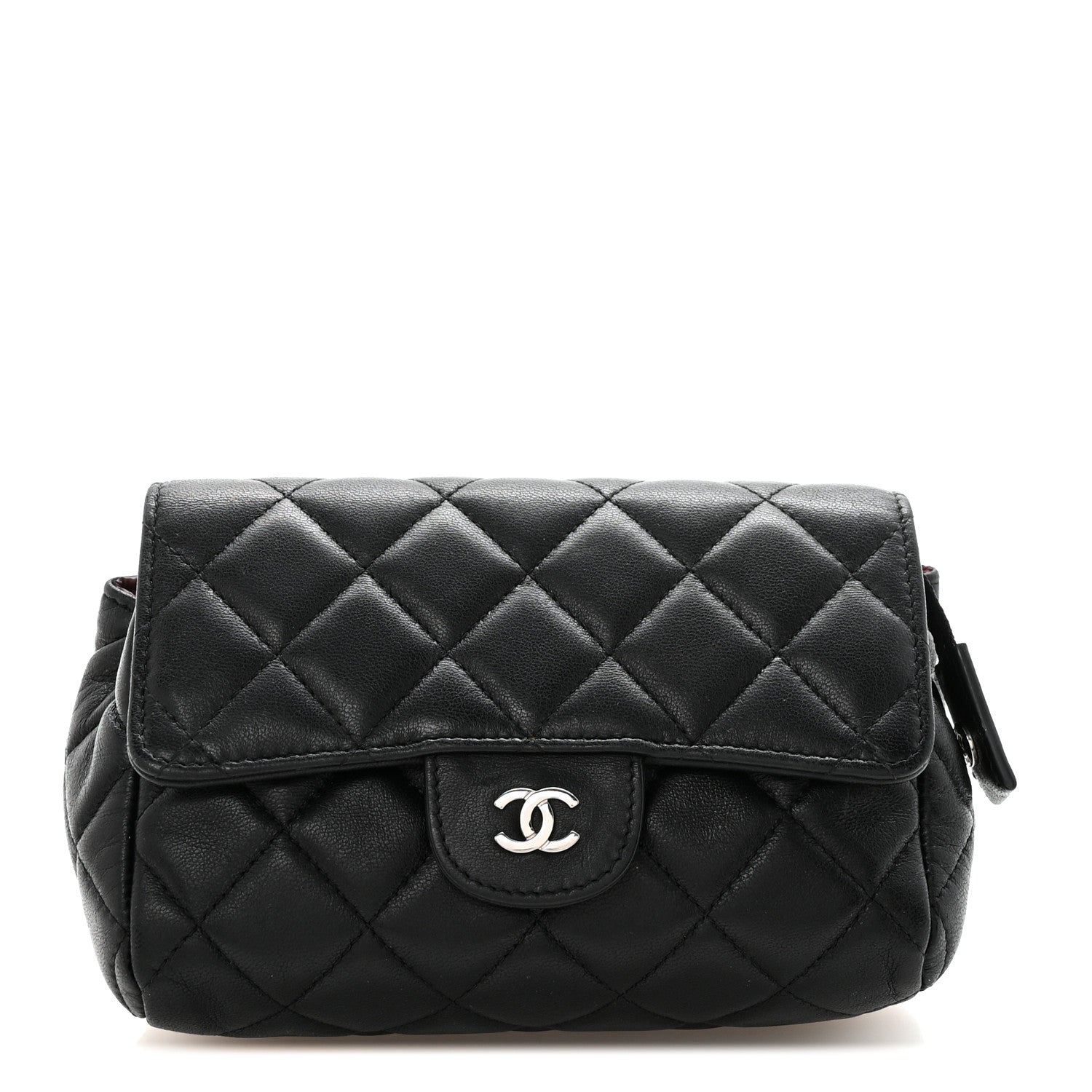 Chanel Lambskin Quilted Flap Cosmetic Case Black 1 of 7