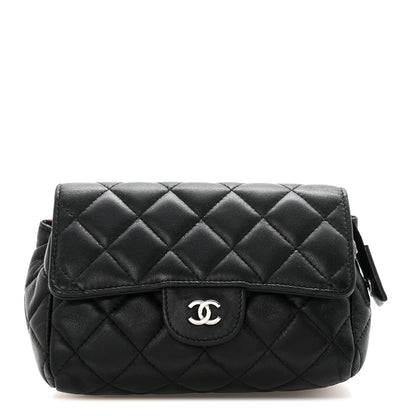 Chanel Lambskin Quilted Flap Cosmetic Case Black 1 of 7