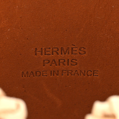 Hermes Wicker Barenia Medor Picnic Cuff Bracelet T2 Fauve 4 of 5