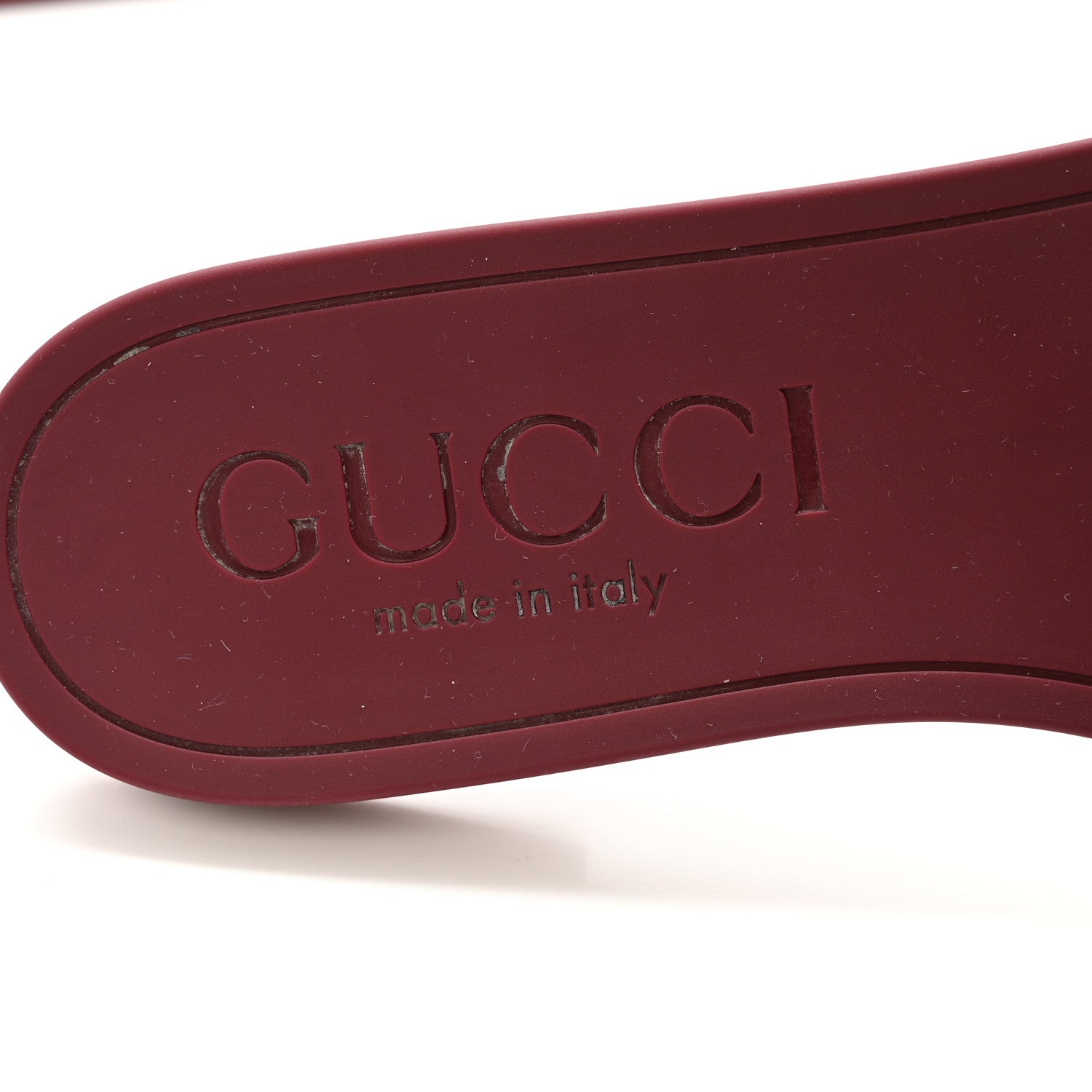 Gucci Rubber Interlocking G Womens Slide Sandals 35 Rosso Ancora 8 of 11