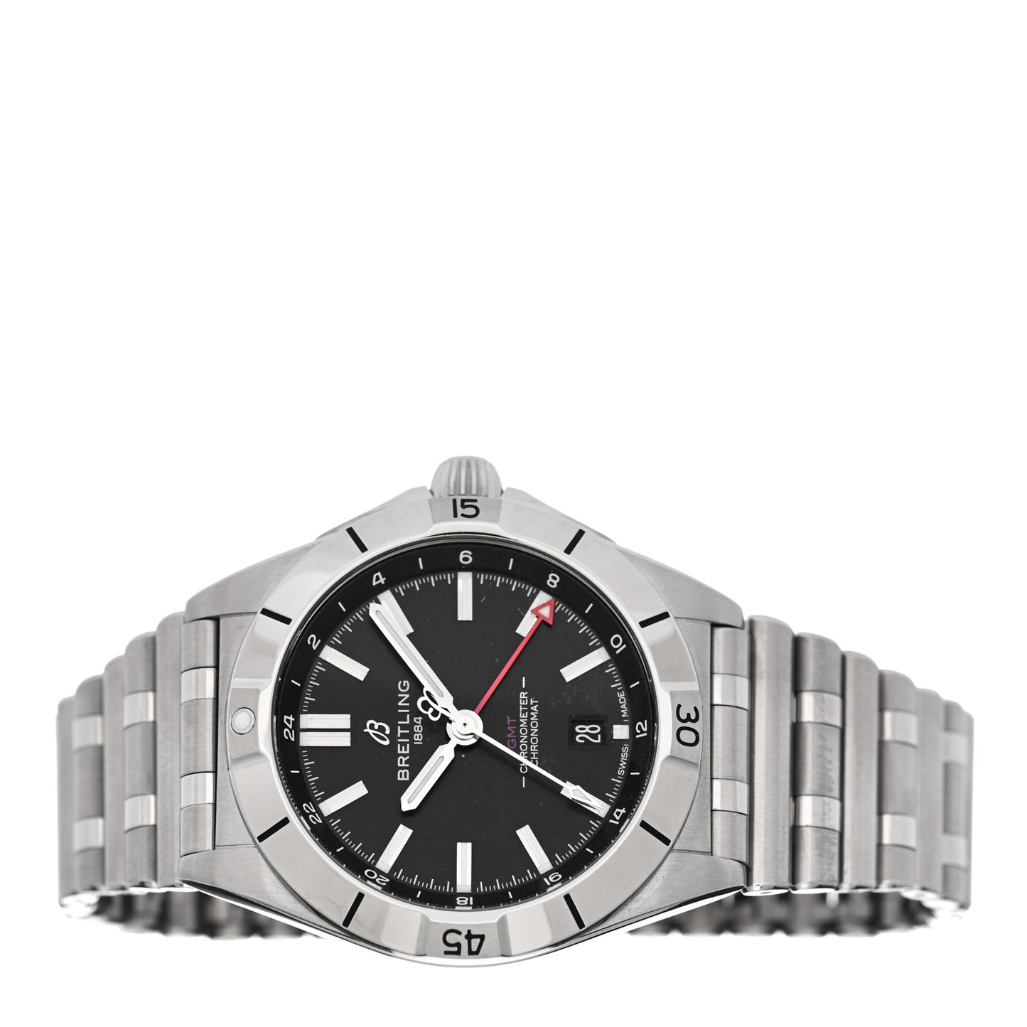 Stainless Steel 40mm Chronomat GMT Automatic Watch Black A32398101B1A1
