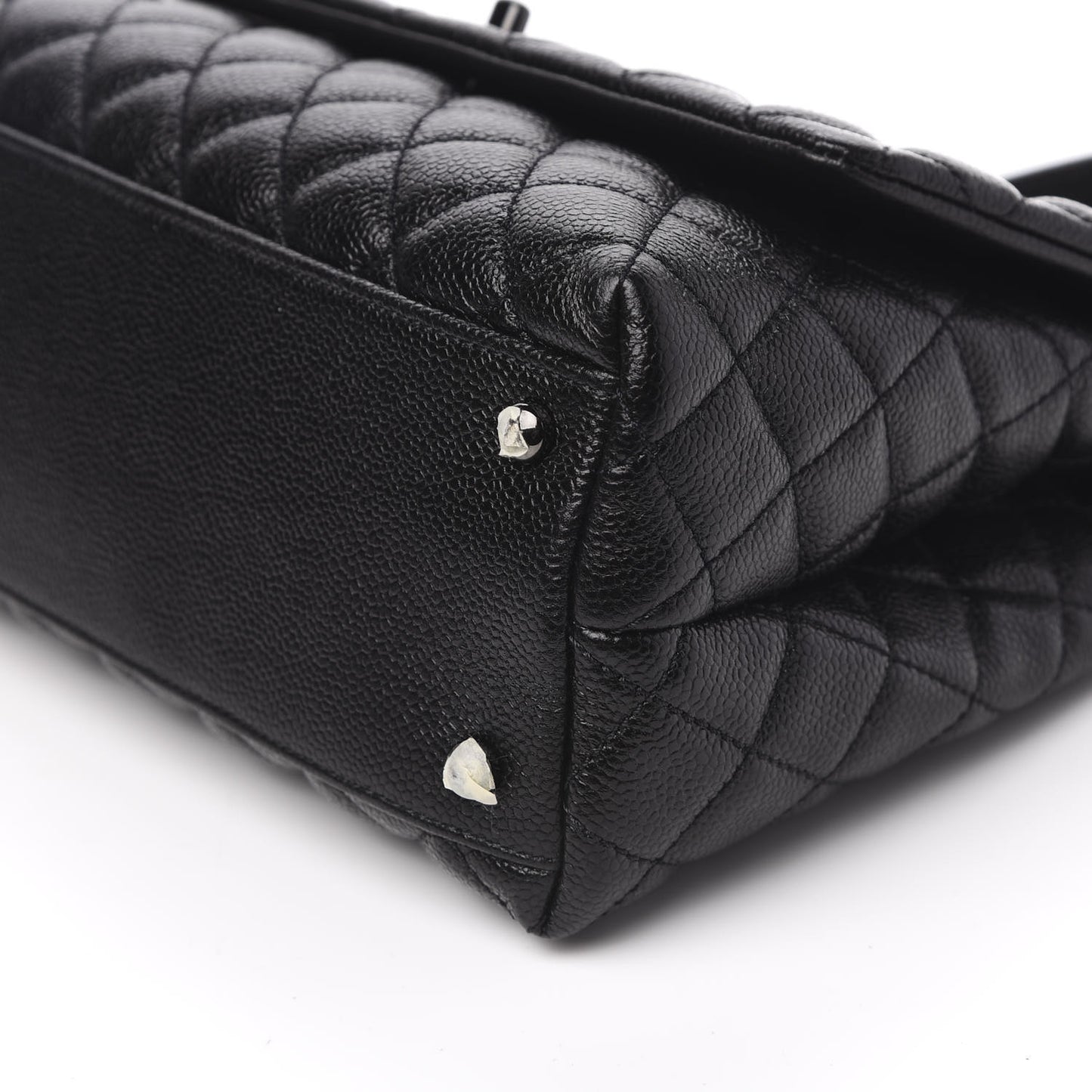 Caviar Quilted Small Coco Handle Flap So Black
