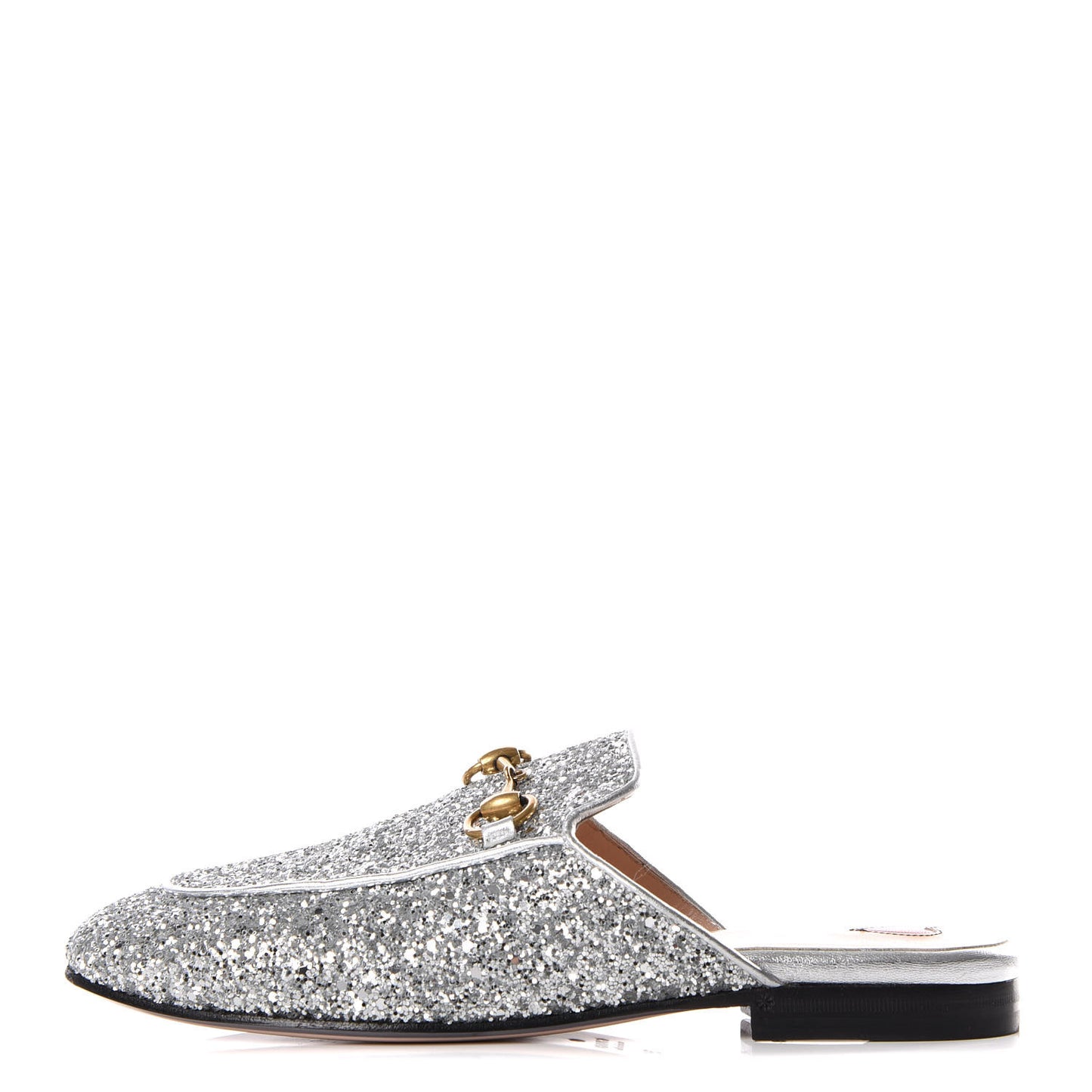 Glitter Womens Princetown Slippers 35 Silver