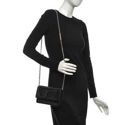 Versace Calfskin Palazzo Crystal Chain Evening Bag Black 2 of 7