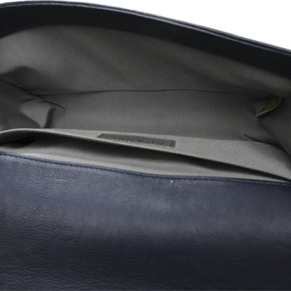 Chanel Calfskin Double Stitch Medium Boy Flap Navy Blue 5 of 15