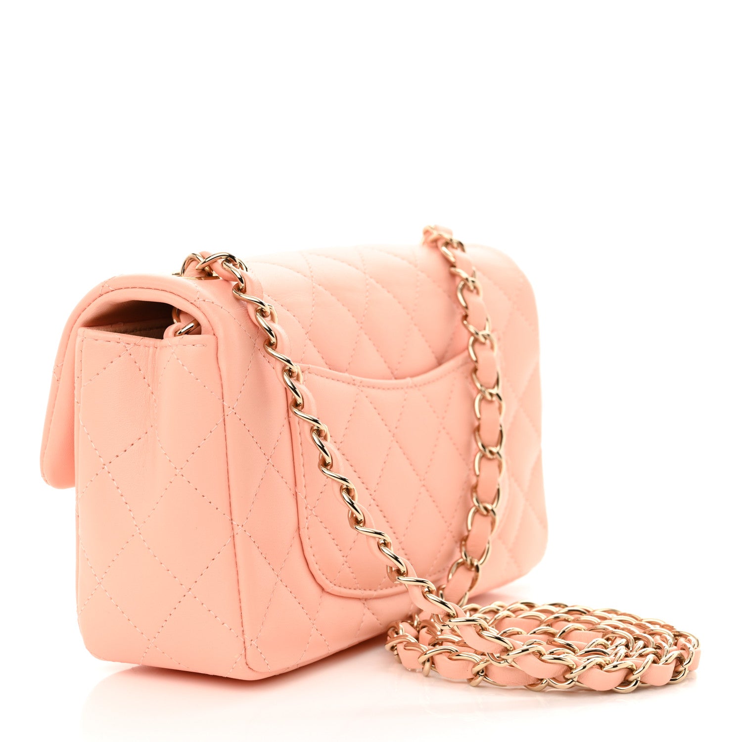 Chanel Lambskin Quilted Mini Rectangular Flap Light Pink 3 of 11