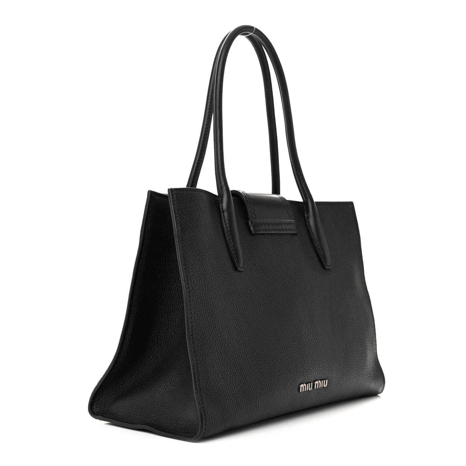 Miu Miu Goatskin Madras Soft Calf Crystal Embellished Tote Black 3 of 14