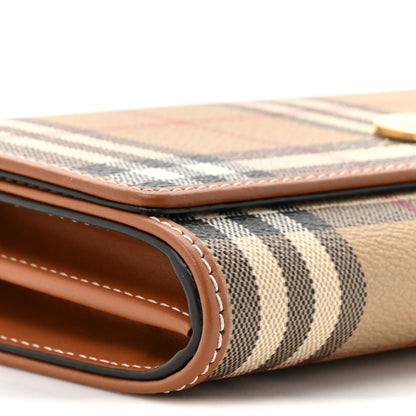 Burberry Canvas Vintage Check Chain Strap Wallet  Sand Beige 12 of 13