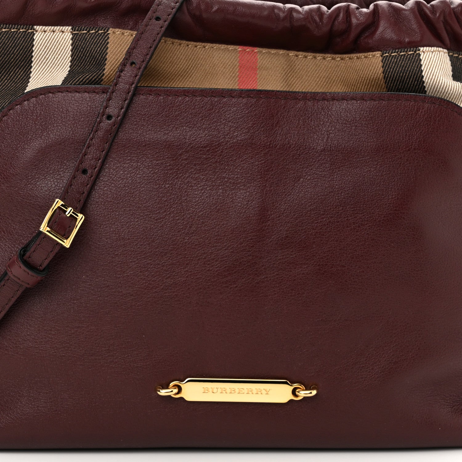 Burberry Calfskin House Check Little Crush Deep Claret 7 of 9