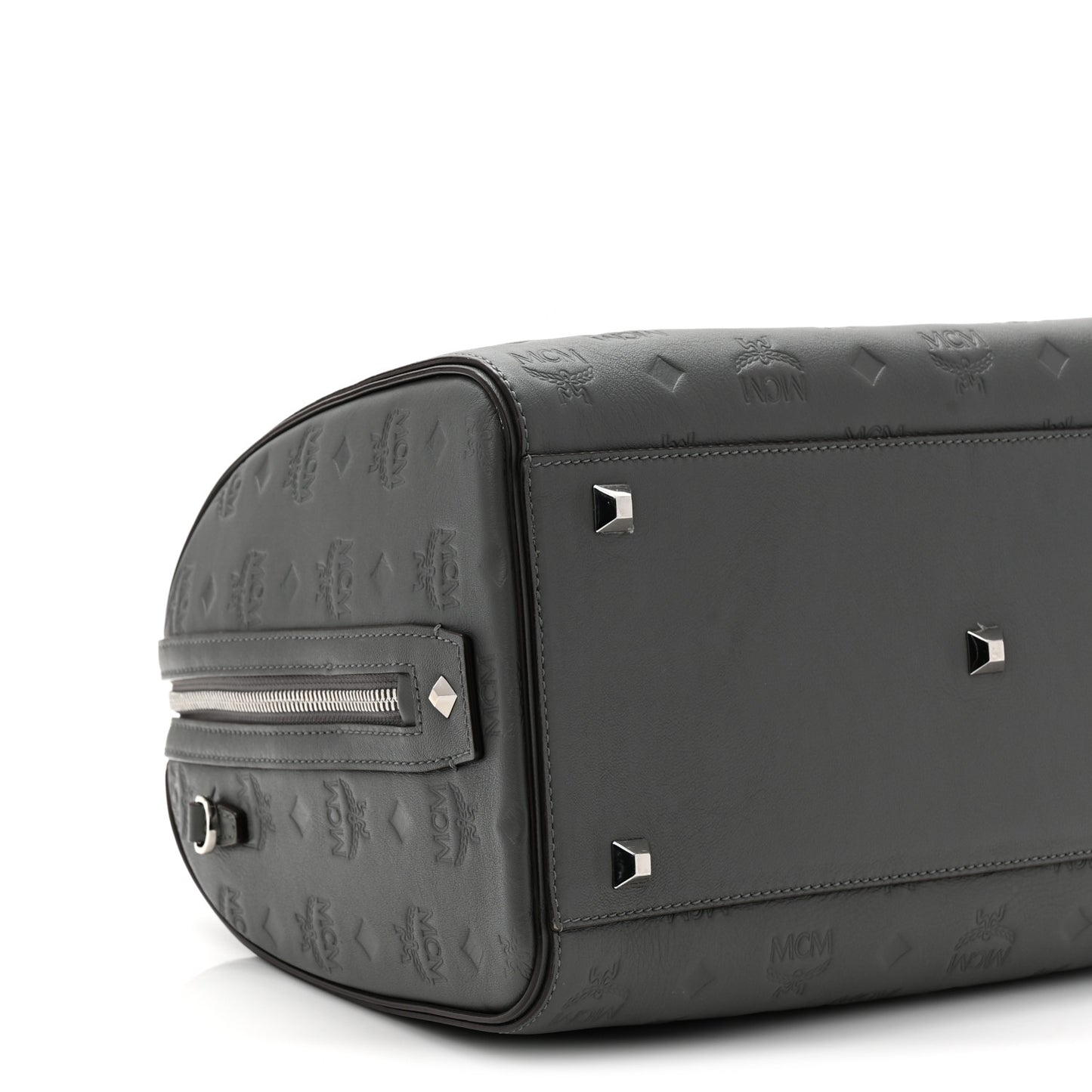 Calfskin Ottomar Monogram Essential Boston Bag Grey