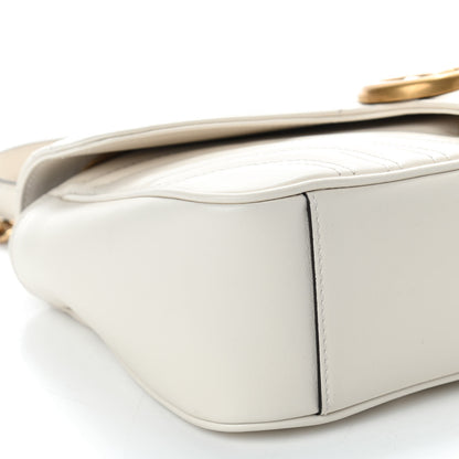 Gucci Calfskin Matelasse Small GG Marmont Shoulder Bag White 6 of 9
