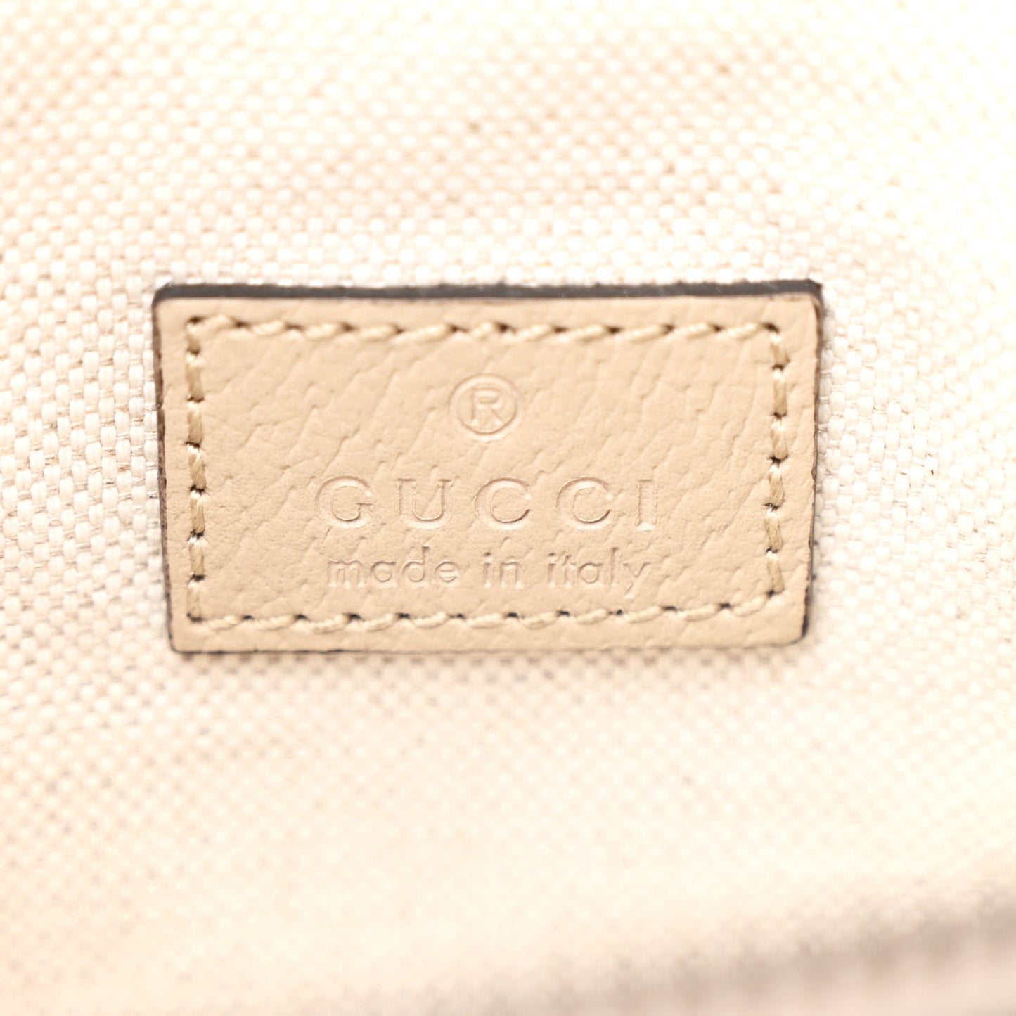GG Supreme Monogram Textured Calfskin Web Retro Interlocking G Belt Bag Beige Mystic White Oatmeal