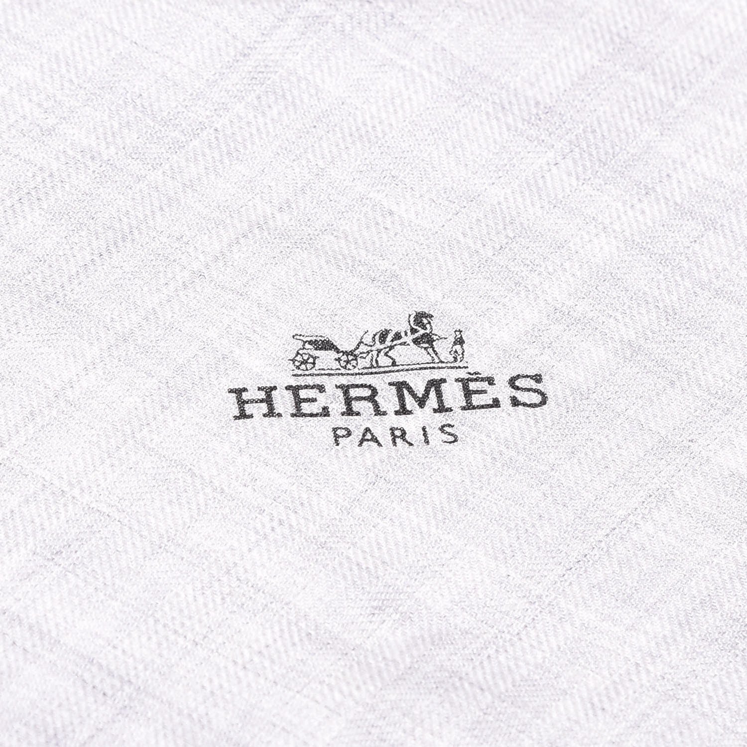Hermes Cashmere Silk Cheval Losange Shawl GM Gris Clair Anthracite 4 of 5