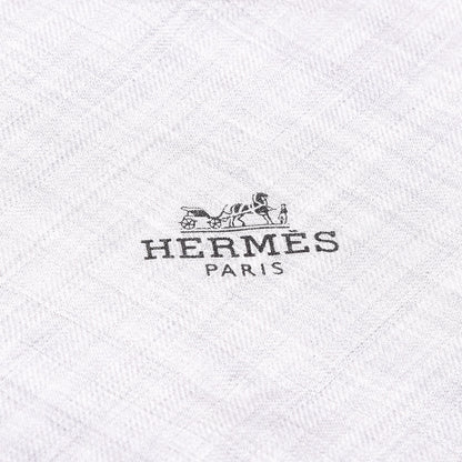 Hermes Cashmere Silk Cheval Losange Shawl GM Gris Clair Anthracite 4 of 5