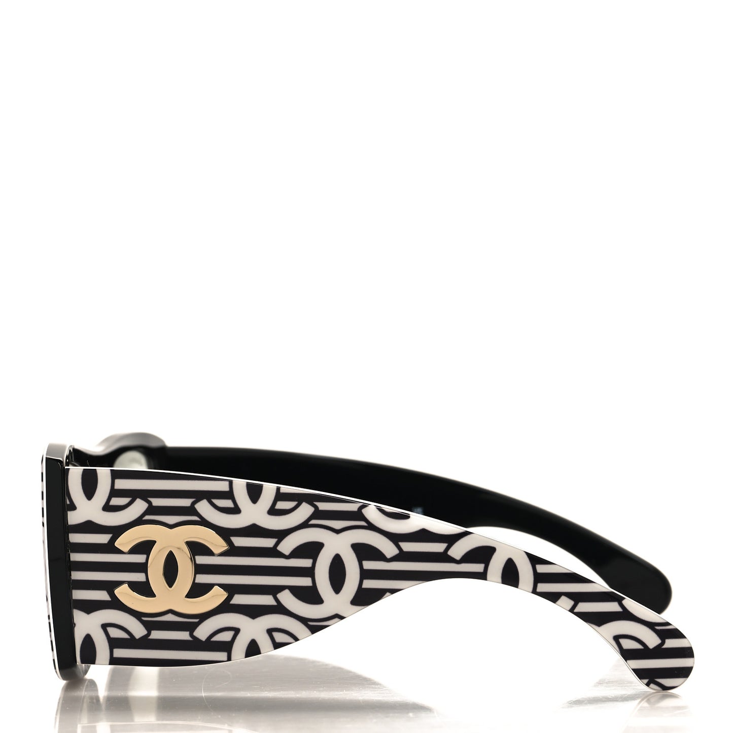 Acetate CC Logo Square Sunglasses 71628 Black White