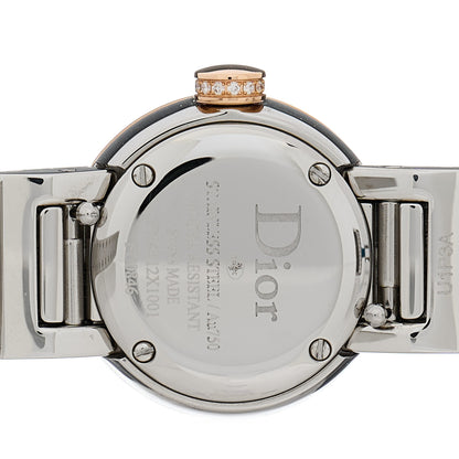 Christian Dior Stainless Steel 18K Rose Gold Diamond Bezel 19mm La D De Dior Quartz Watch Red 4 of 5