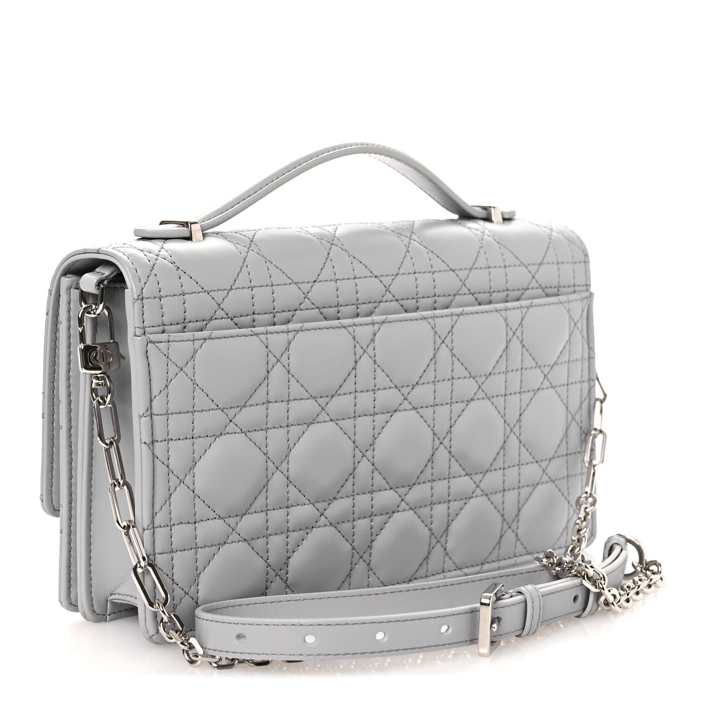 Lambskin Cannage My Dior Top Handle Bag Cloud Blue