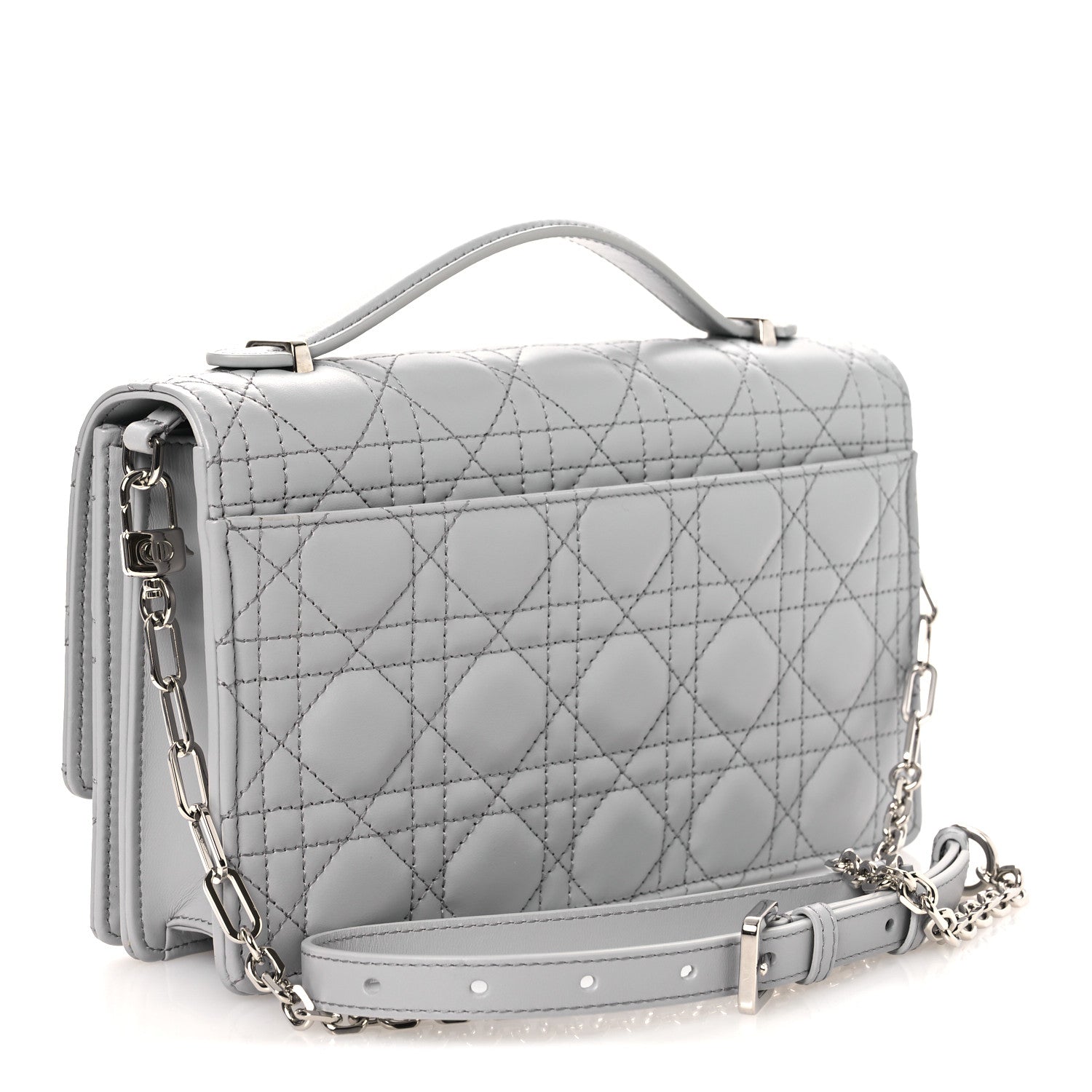 Christian Dior Lambskin Cannage My Dior Top Handle Bag Cloud Blue 3 of 10