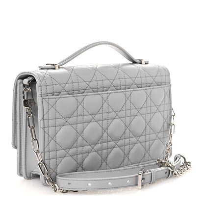 Christian Dior Lambskin Cannage My Dior Top Handle Bag Cloud Blue 3 of 10