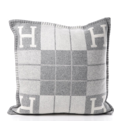 Hermes Wool Cashmere Avalon III Pillow PM Ecru Gris Clair 1 of 4