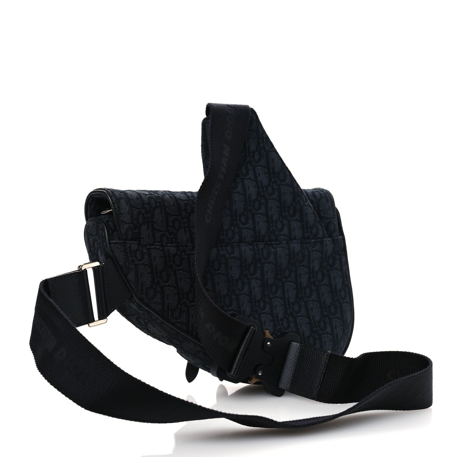 Christian Dior Oblique Mens Saddle Bag Black Blue 3 of 13