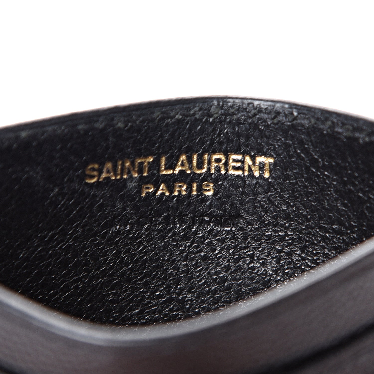 Saint Laurent Grain De Poudre Matelasse Chevron Monogram Credit Card Case Black 5 of 9