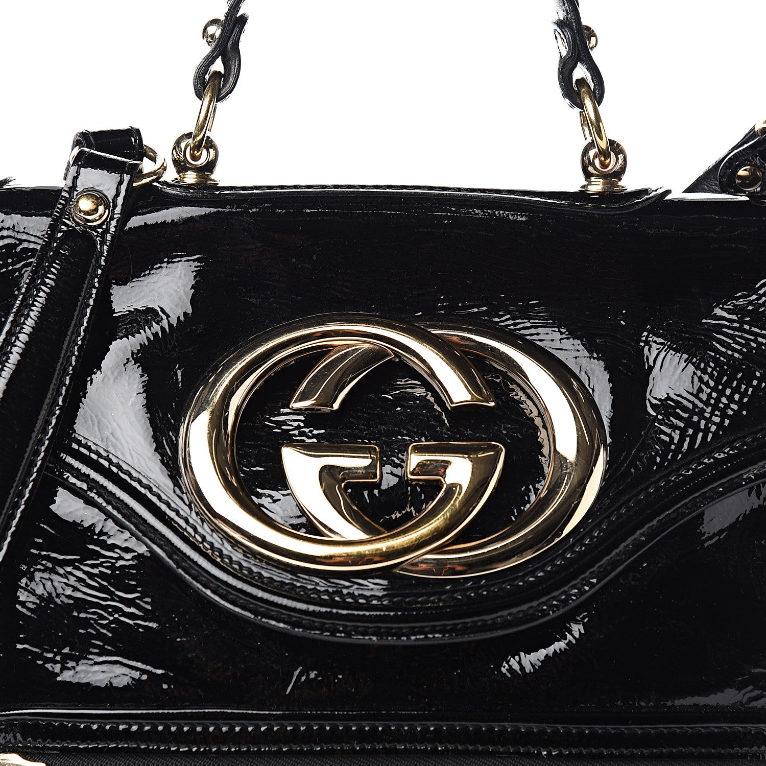Gucci Patent Britt Messenger Bag Black 10 of 10