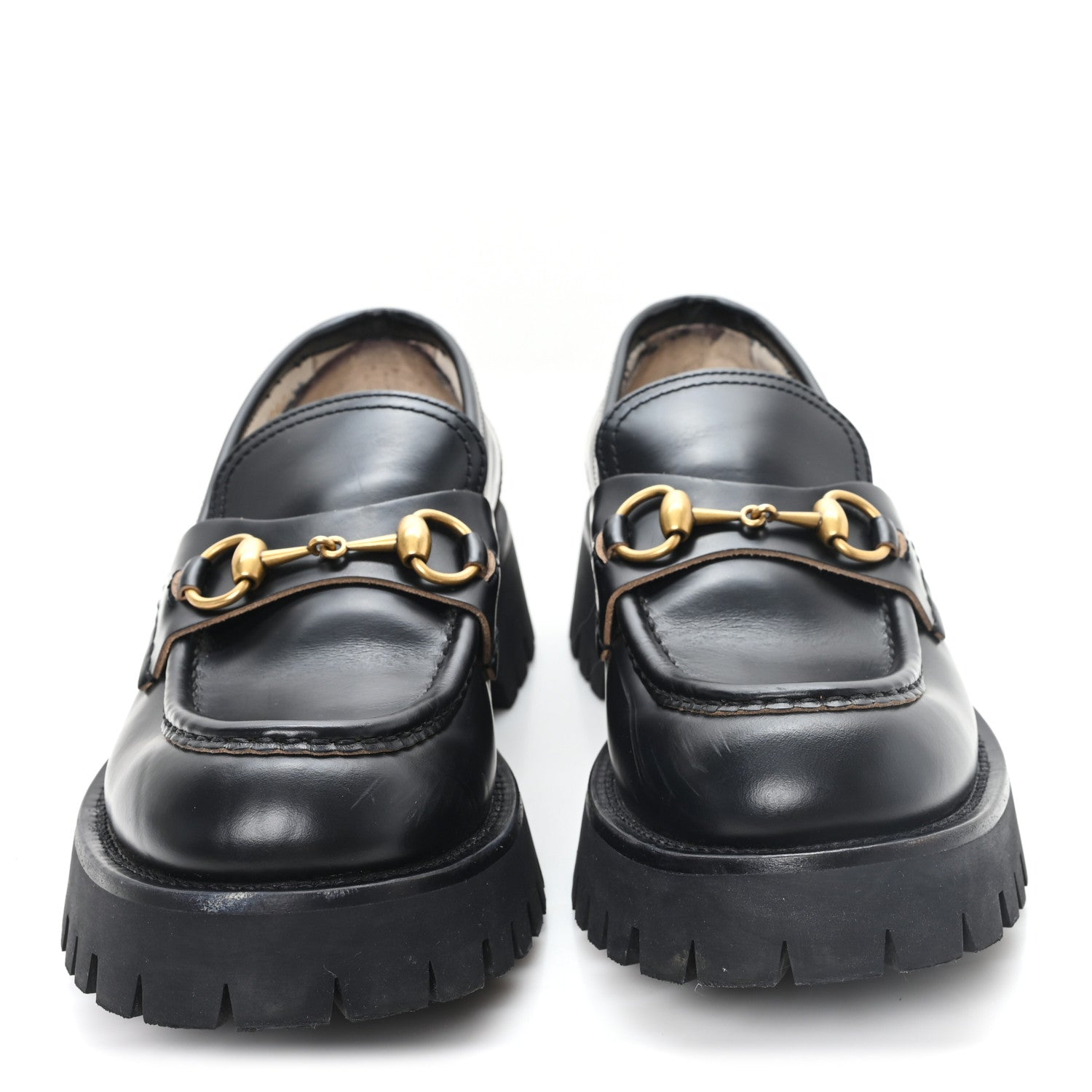 Gucci Cordovan Lux Womens Harald Horsebit 25mm Platform Loafers 40 Black 3 of 10