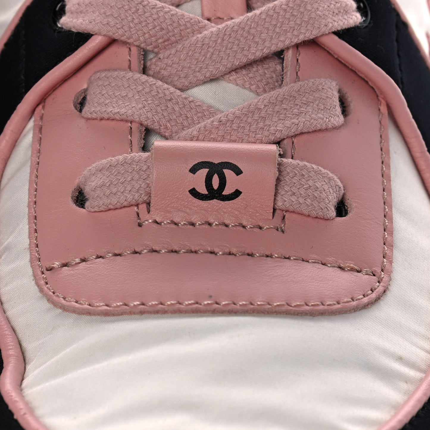 Nylon Lambskin Suede Calfskin CC Sneakers 39 Pink