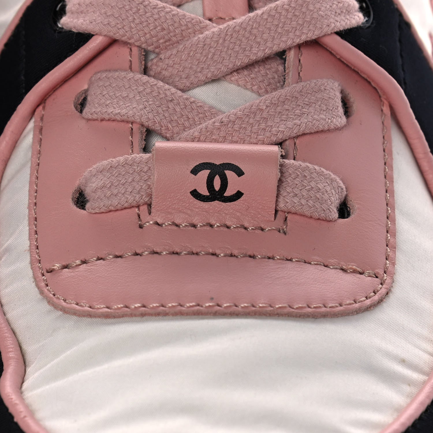 Chanel Nylon Lambskin Suede Calfskin CC Sneakers 39 Pink 9 of 11