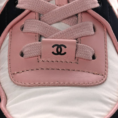 Chanel Nylon Lambskin Suede Calfskin CC Sneakers 39 Pink 9 of 11