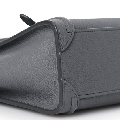 Celine Drummed Calfskin Nano Luggage Kohl 10 of 12