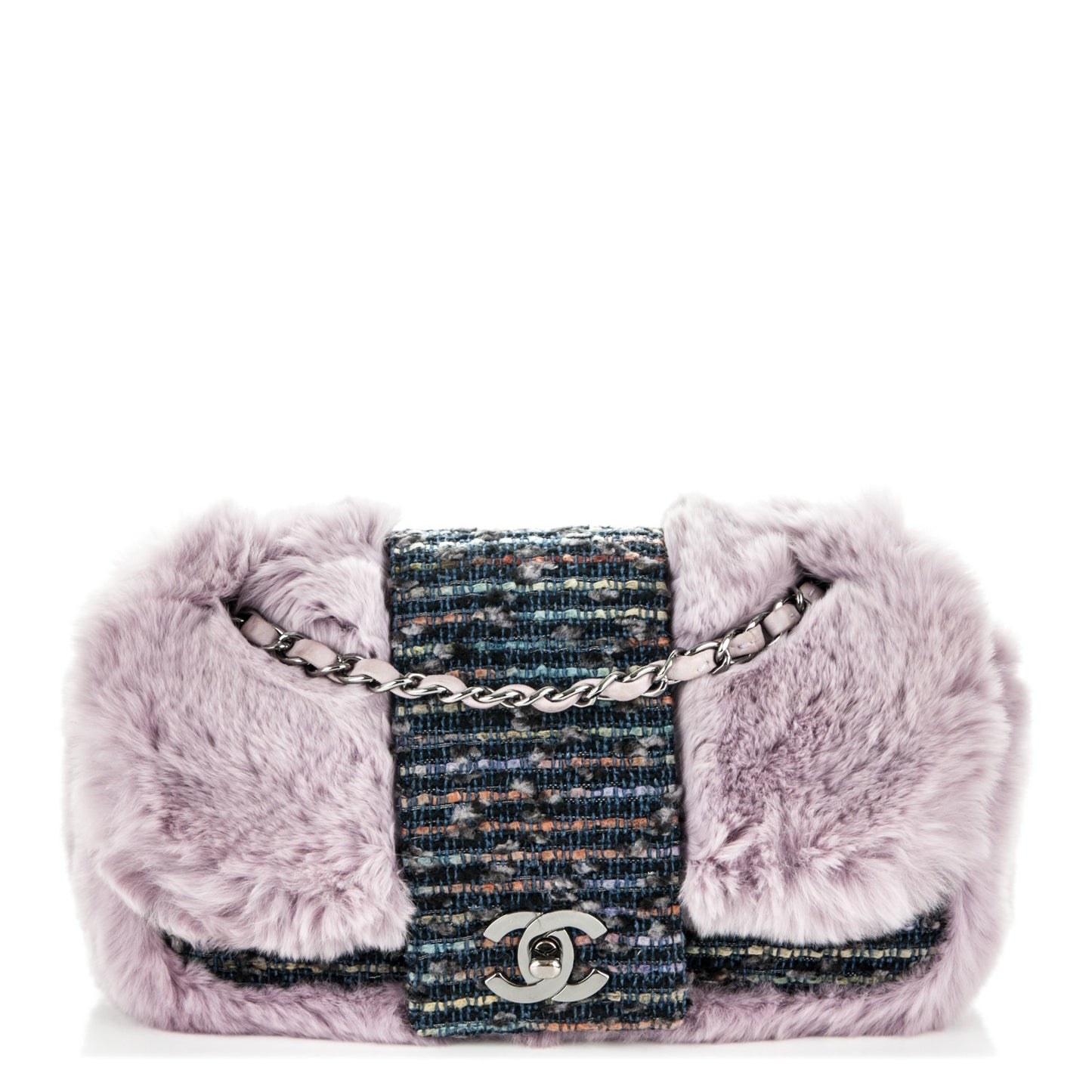 Rabbit Fur Tweed Lizard Small Fantasy Flap Lilac