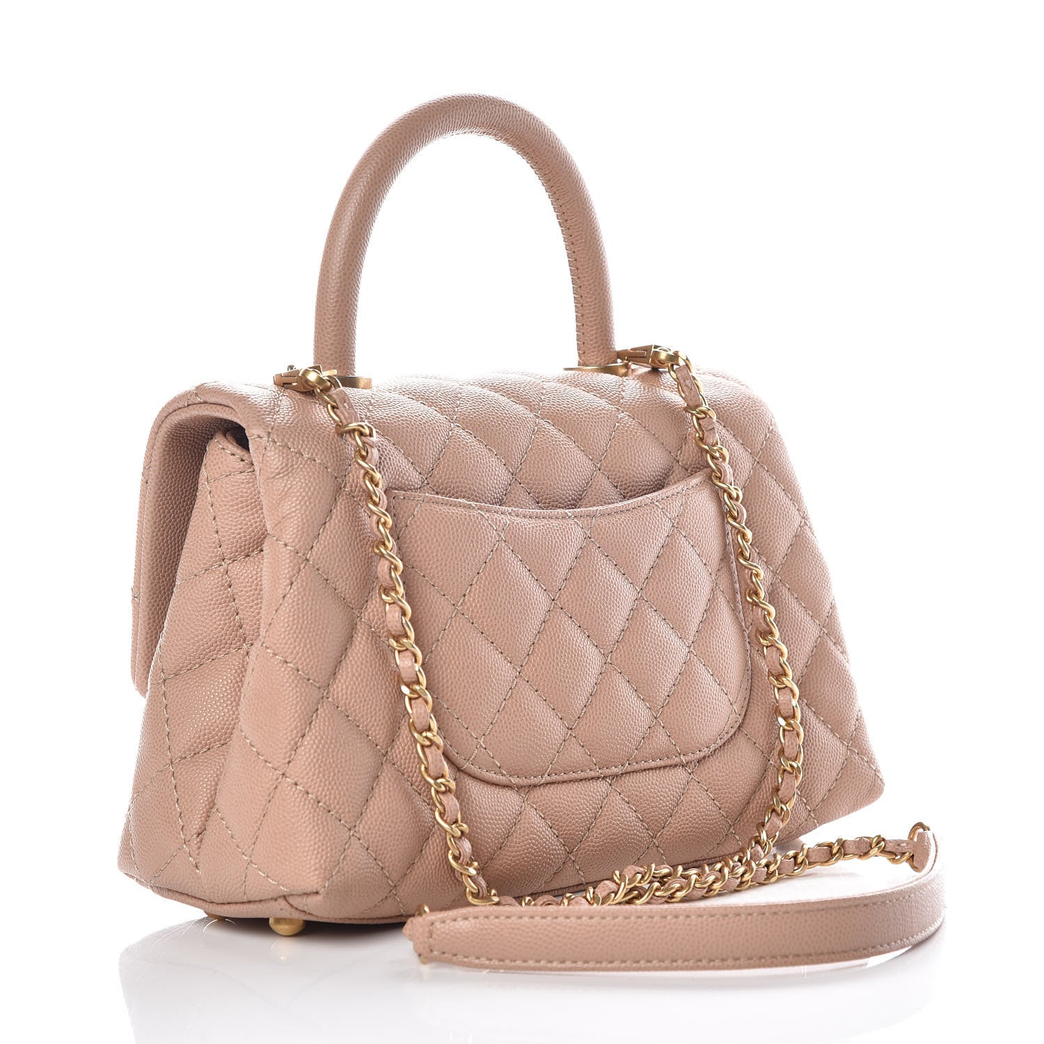 Chanel Caviar Quilted Mini Coco Handle Flap Beige 3 of 6