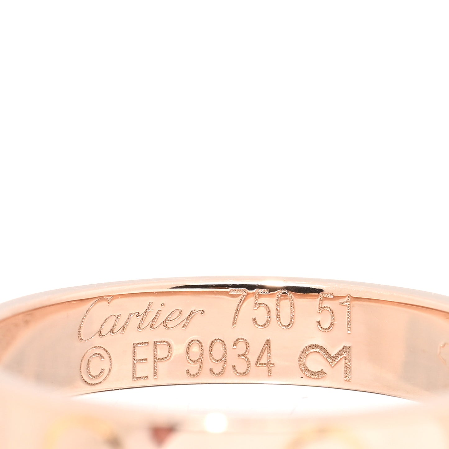 18K Pink Gold 3.5mm LOVE Wedding Band Ring 51 5.75