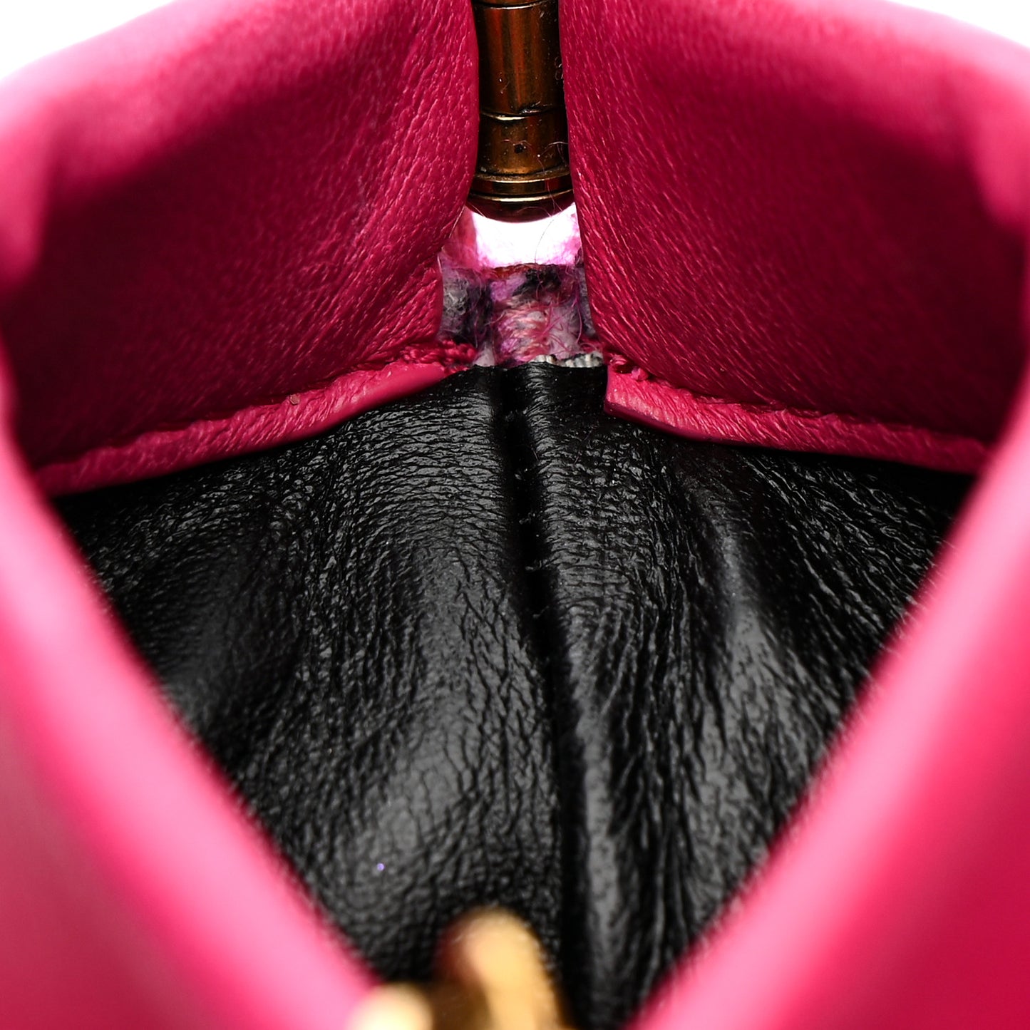 Fur Mini Pac Pac Pouch On Chain Fuchsia