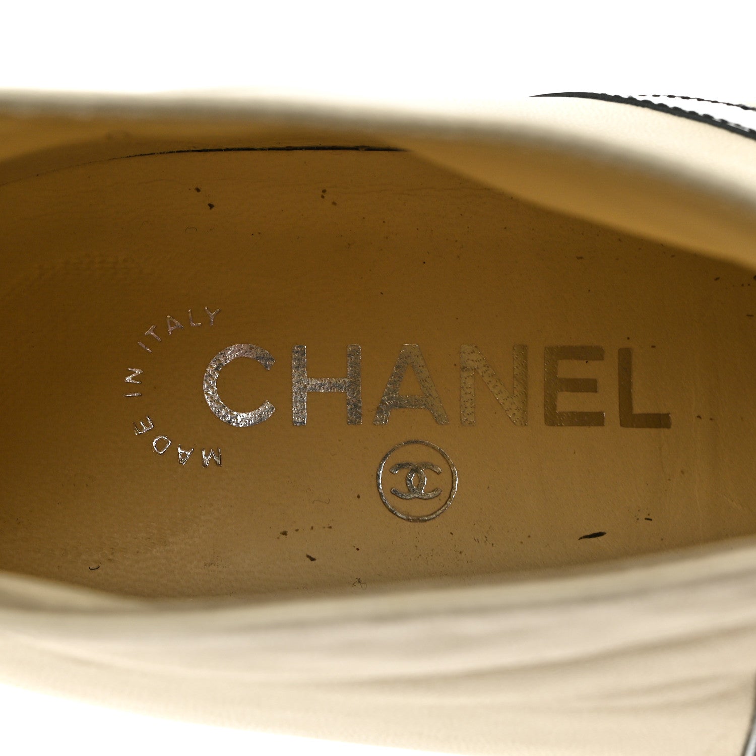 Chanel Lambskin Patent Ankle Boots 41 Beige Black 6 of 14