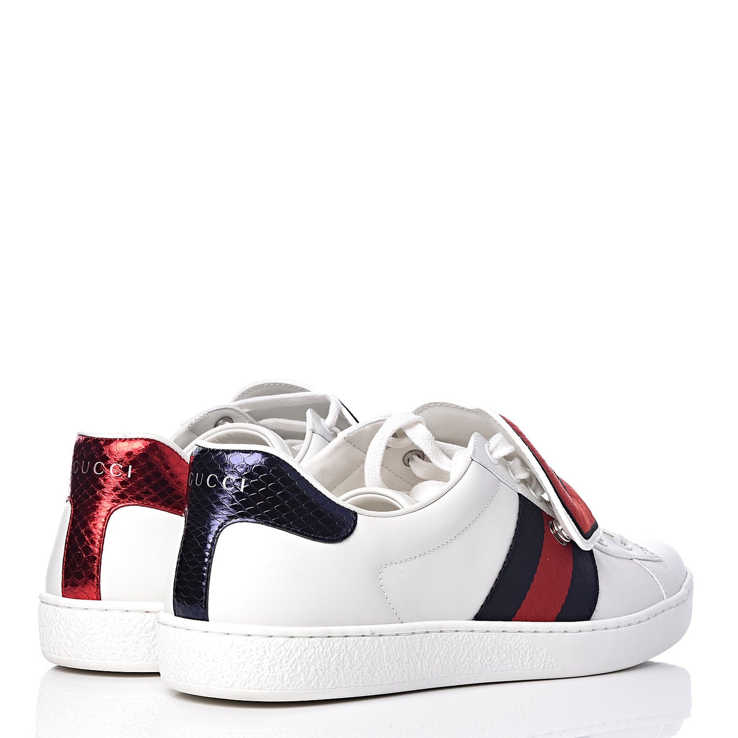 Calfskin Ayers Web Blind for Love Embroidered Mens Ace Sneakers 8 White