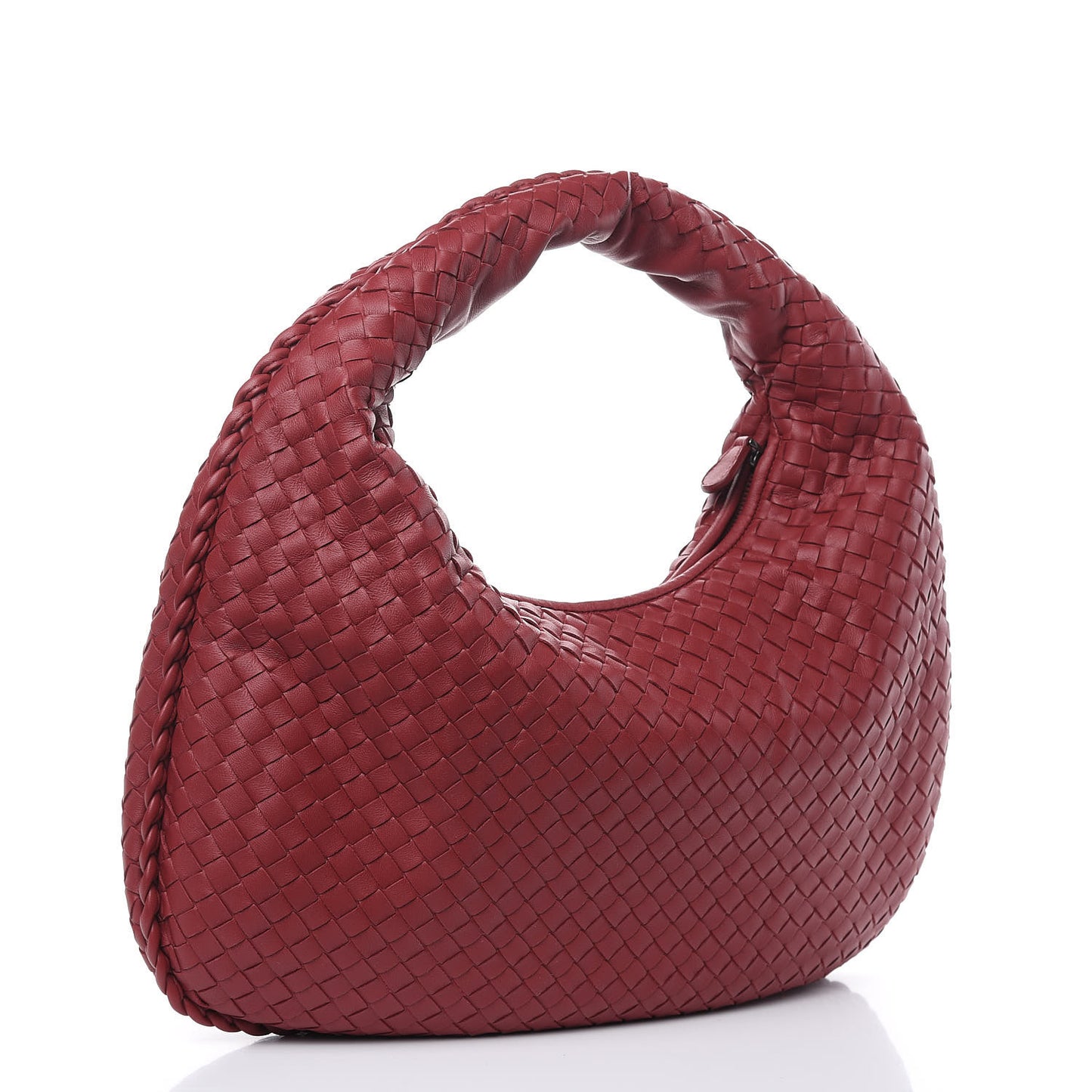 Nappa Intrecciato Medium Veneta Hobo Bordeaux