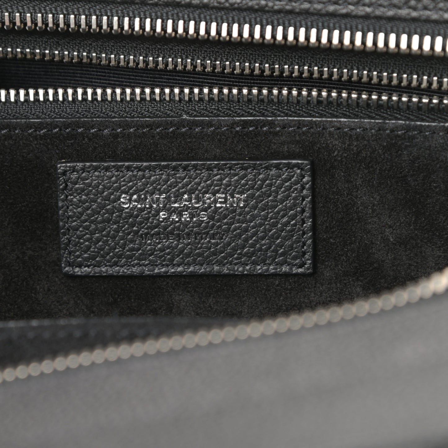 Grained Calfskin Small Cabas Rive Gauche Black