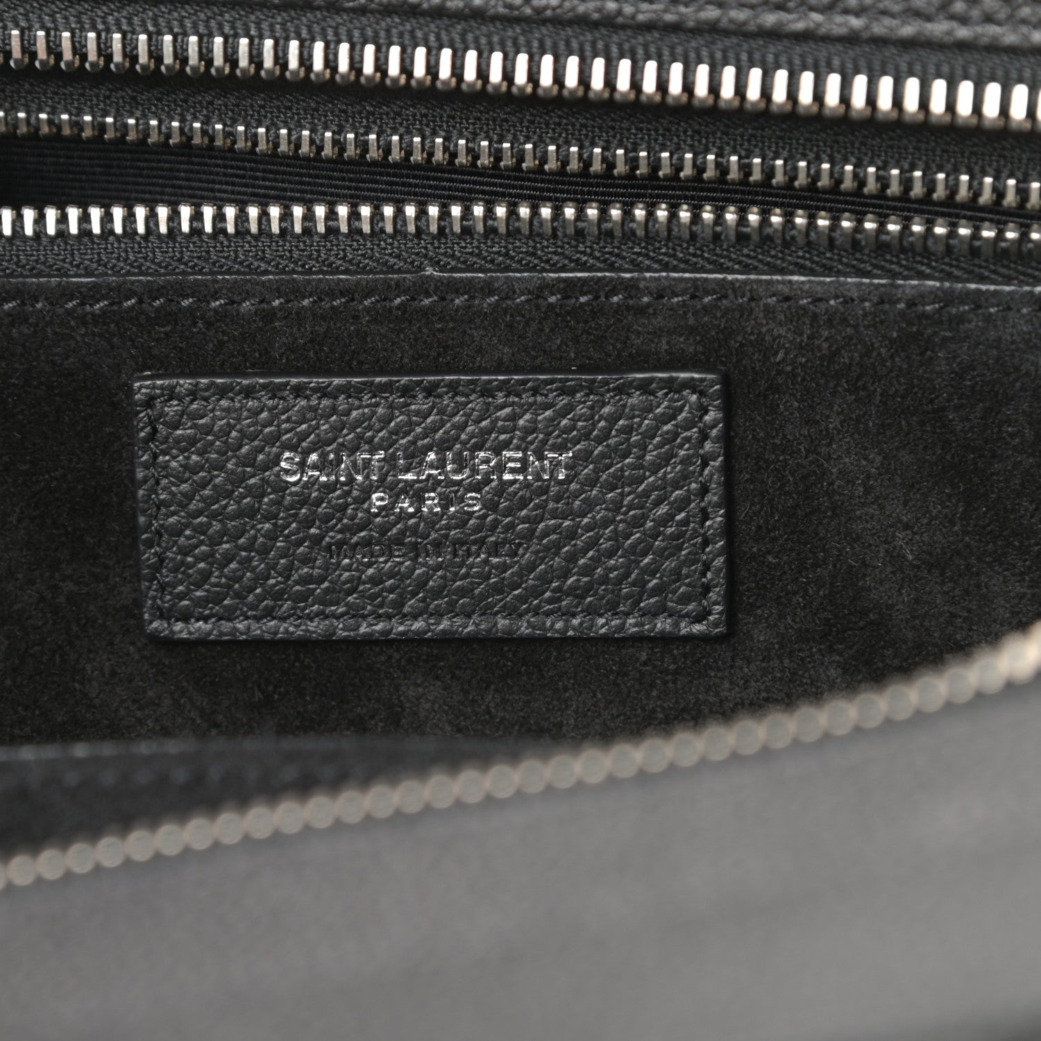 Saint Laurent Grained Calfskin Small Cabas Rive Gauche Black 6 of 11