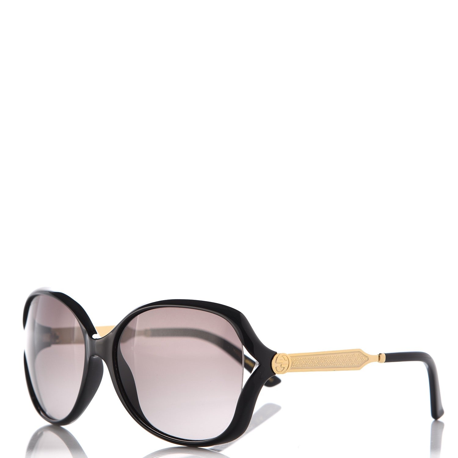 Gucci Acetate Oversized Butterfly Sunglasses GG 0076/S Black 1 of 6