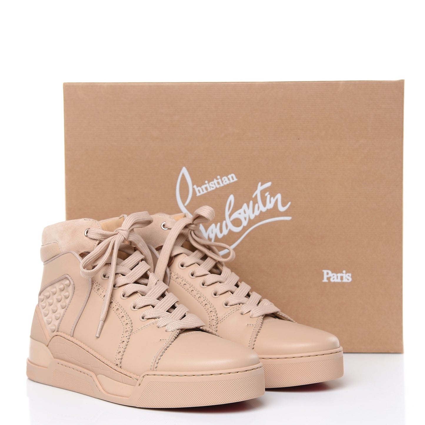 Calfskin Patent Spikes Mens Loubikick Flat Sneakers 42 Crosta