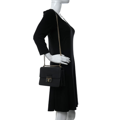 Dolce & Gabbana Grained Calfskin Rosalia Shoulder Bag Black 2 of 11