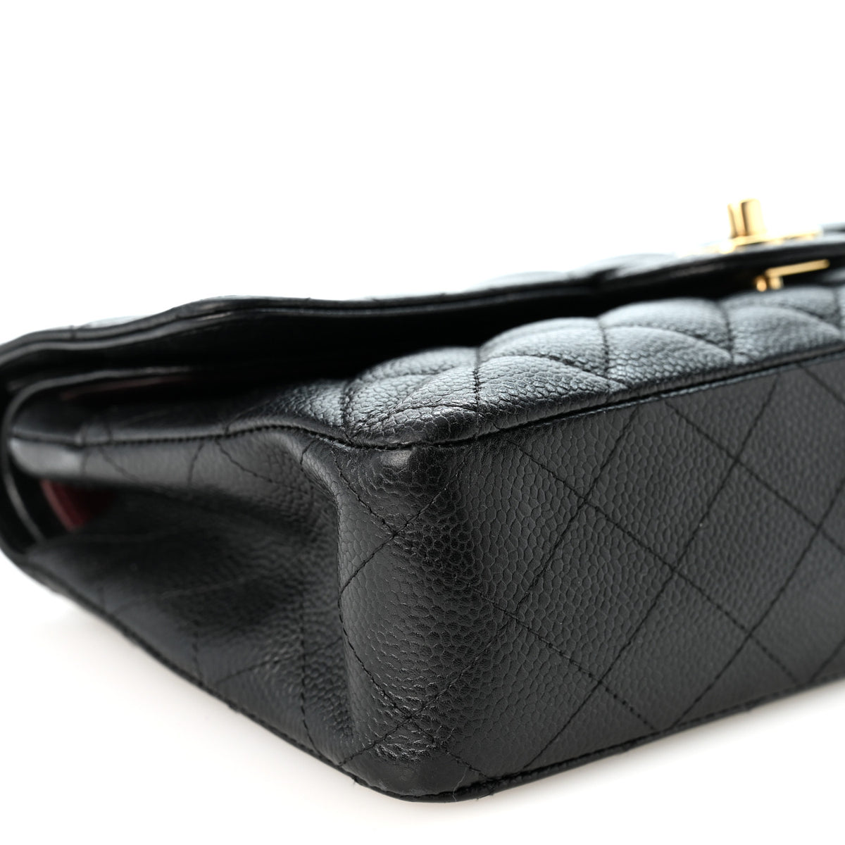 Caviar Quilted Medium Double Flap Black