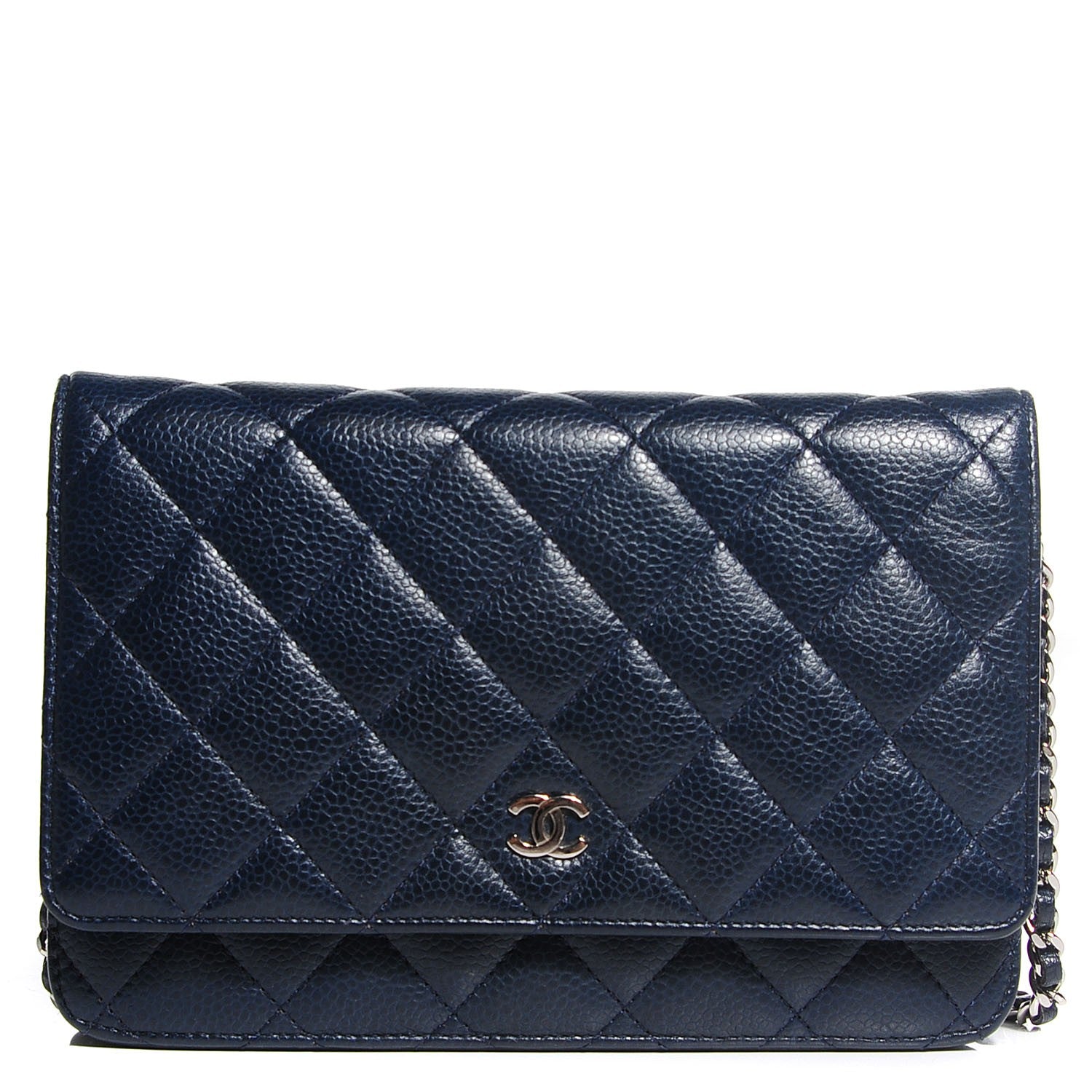 Chanel Caviar Quilted Wallet on Chain WOC Navy Blue 1 of 8