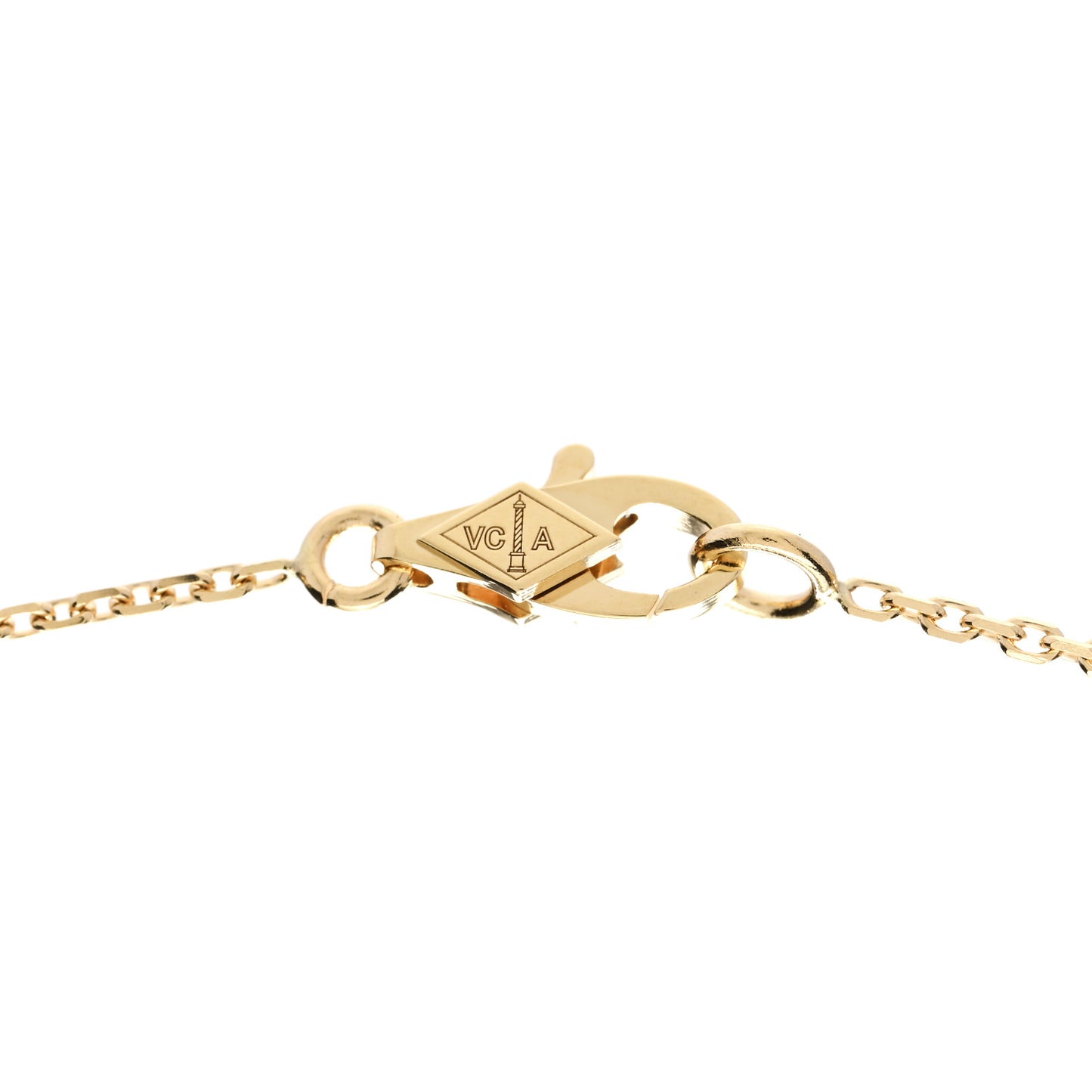 18K Yellow Gold Mother of Pearl Sweet Alhambra Butterfly Pendant Necklace