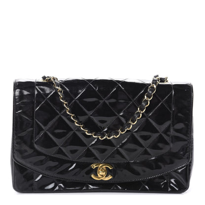 Chanel Patent Quilted Medium Single Flap Bag Black 1 of 12