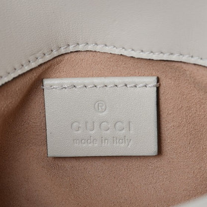 Gucci Calfskin Matelasse Super Mini GG Marmont Shoulder Bag White 4 of 6