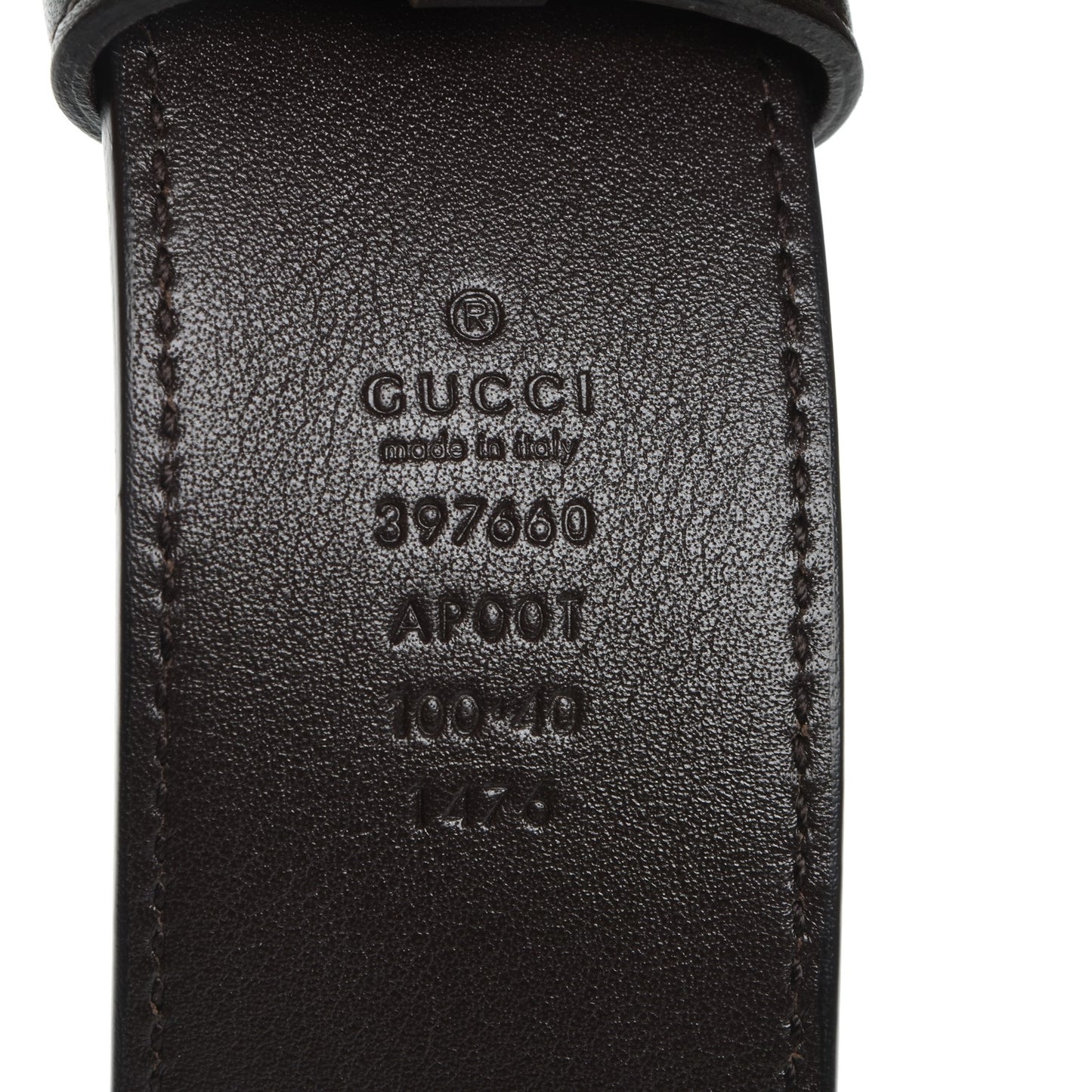 Moon Calfskin Double G 40mm Belt 100 40 Dark Cocoa